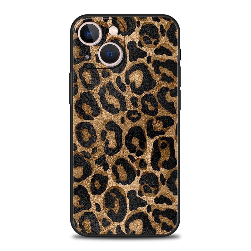 Modny tygrysi leopardzi wzór kwiatowy na iPhone 11 12 13 15 14 Pro Max etui na telefon X XR XS 7 8 Plus SE 2020 luksusowy pokrowiec Funda