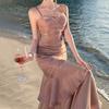 Meerjungfrau Ji rote Rüschenkante High-End rotes Kleid Bar-Mizwa Bankettkleid Brustpolster