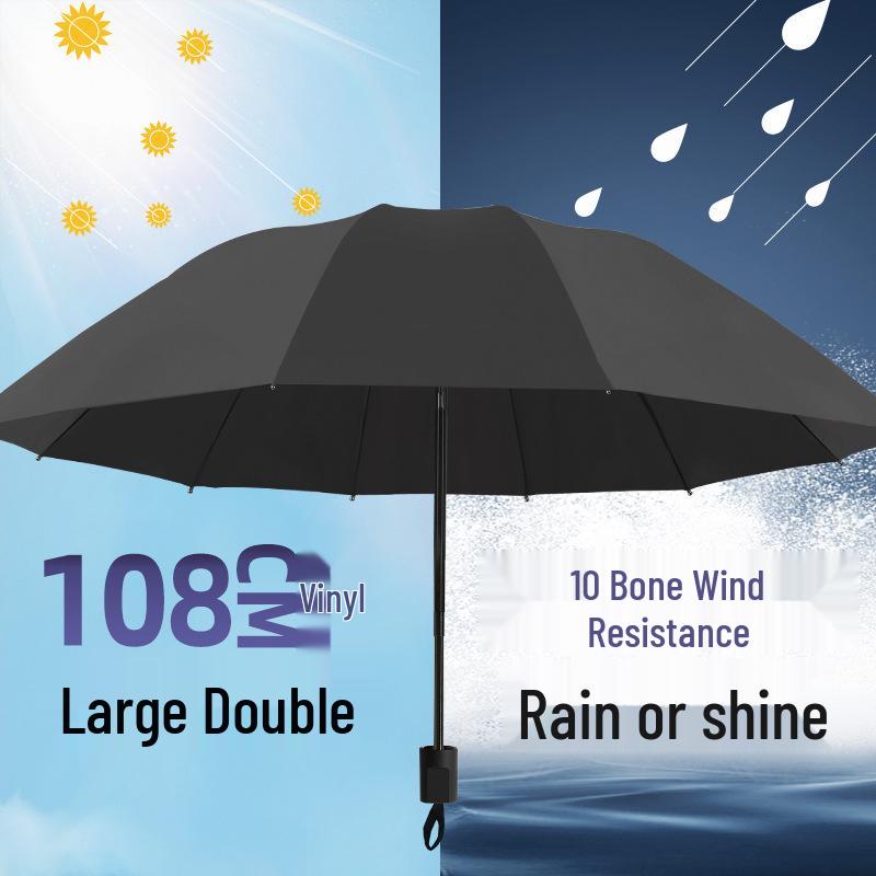Parapluie Pare-Soleil Double Usage Extra Large: Épais, Renforcé, Pliable pour le Soleil et la Pluie