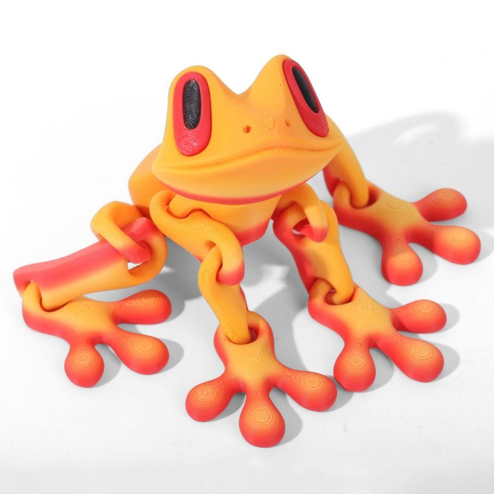 Cartoon 3D Printed Frog Model Movable Joints 3D Printed Frog Toy  Birthday Gift