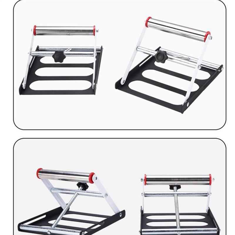 Portable Adjustable Cutting Machine Support Frame With Foldable Miter Table Woodworking Tool