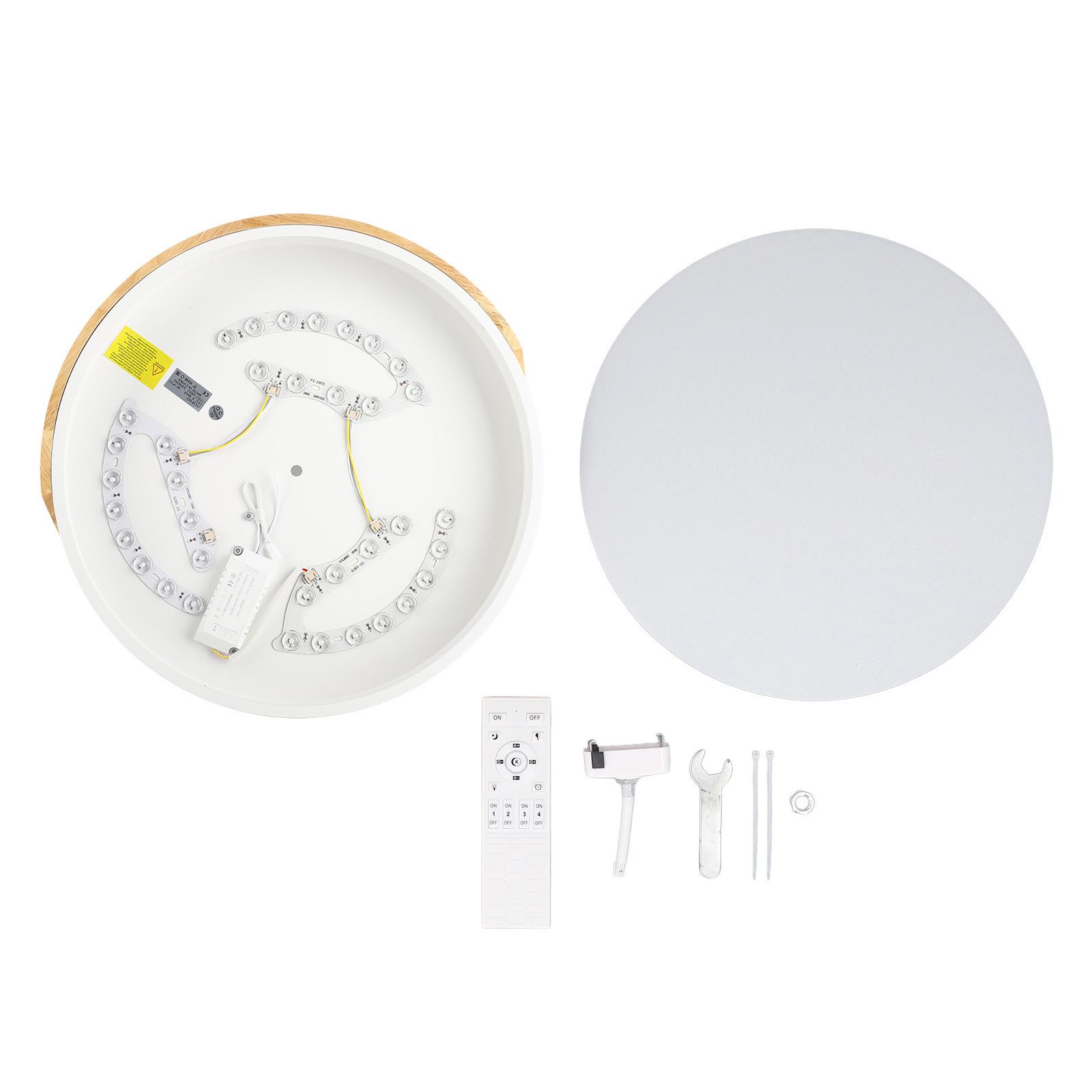 

Светодиодный потолочный светильник из железа и дерева, поликарбонат, регулируемый круглый, скрытый, современный потолочный светильник с приложением 40cm/15.7in