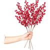 Red Berry Branches Cherry Stamens High Quality Christmas Decoration Home Room Decor New Year Gifts Wedding Flowers Accessories