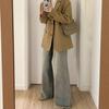 Wide-legged Jeans Women Spring and Summer Big Size High-waisted Vintage Loose Rough Edges Design Sense of The Straight Tube Drag Ground Long Trousers