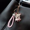 Cute Dog Car Key Chain Pendant Dripping Oil Inlaid with Diamonds Animal Puppy Fashion Bag Pendant Small Gifts
