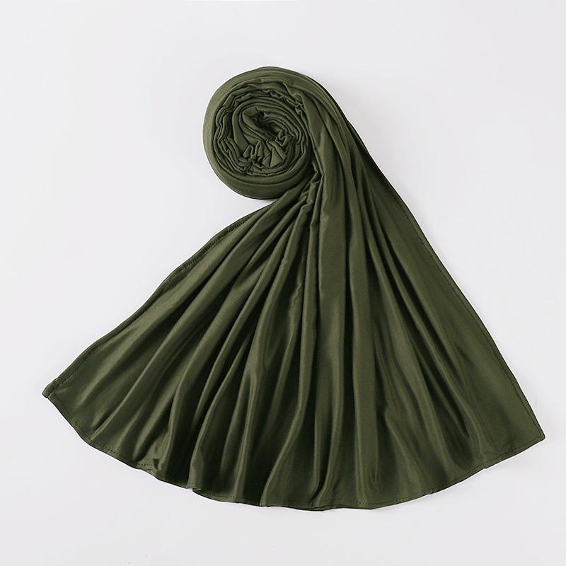 Muslim Plain Cotton Jersey Hijab Scarf Solid Color With Good Stitch Stretchy Soft Turban Head Wraps Shawl Foulard Femme