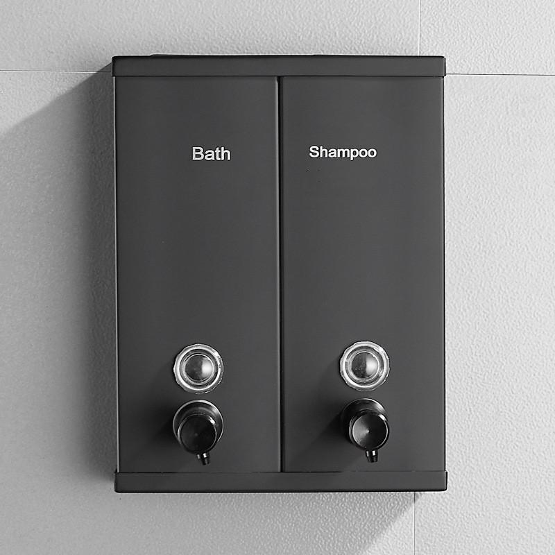 Modern Double Soap Dispenser Wall Mount Liquid Soap Dispensers Stainless Steel Pump Dispenser
