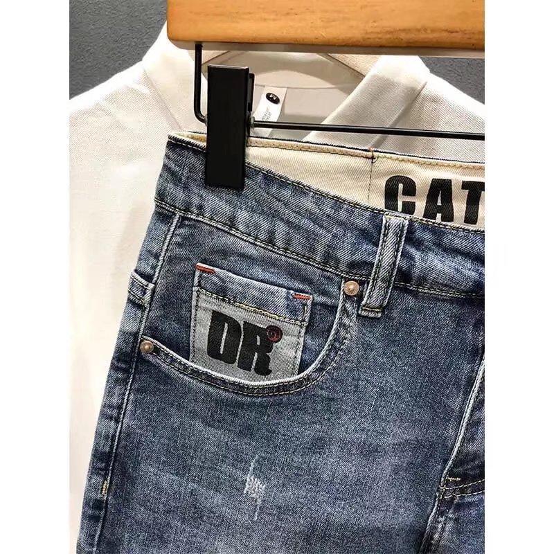 Trendige, vielseitige, lockere, gerade Jeans-Shorts, lässige Shorts für Herren