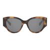 Celine Mirror Leg Logo Triomphe Logo Irregular Frame Sunglasses Unisex sunglasses Tortoise CL40328F-53A