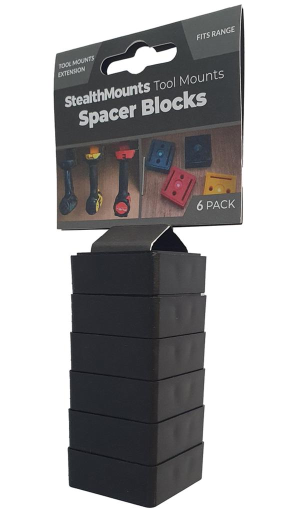 Black StealthMounts Tool Mount Spacers (12mm) Universal 6-Pack