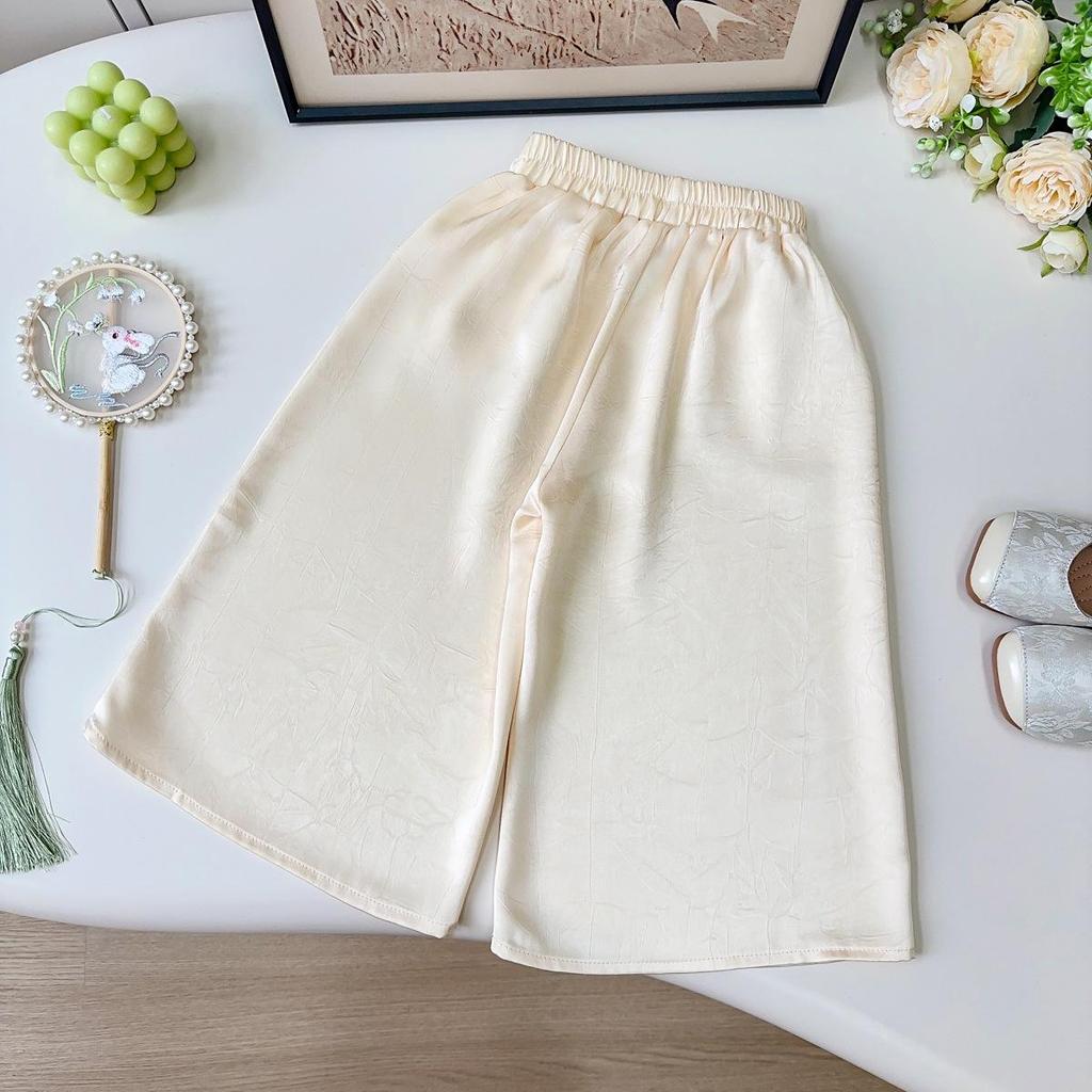 Girls' Summer Hanfu Two-Piece Set: Vest and Long Pants