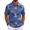 Men's Short Sleeve Shirt Halloween Print for Casual Parties and Daily Outings