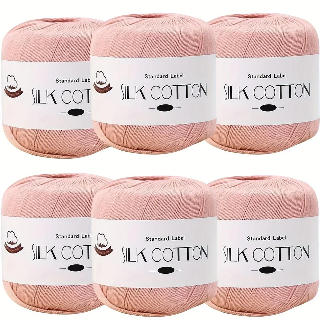 Silk Cotton Yarn - Fine Lace Thread for Crochet, Knitting Sweater,Shawls, Scarves, and DIY Crafts, Soft Durable Yarn 1.76oz/pc