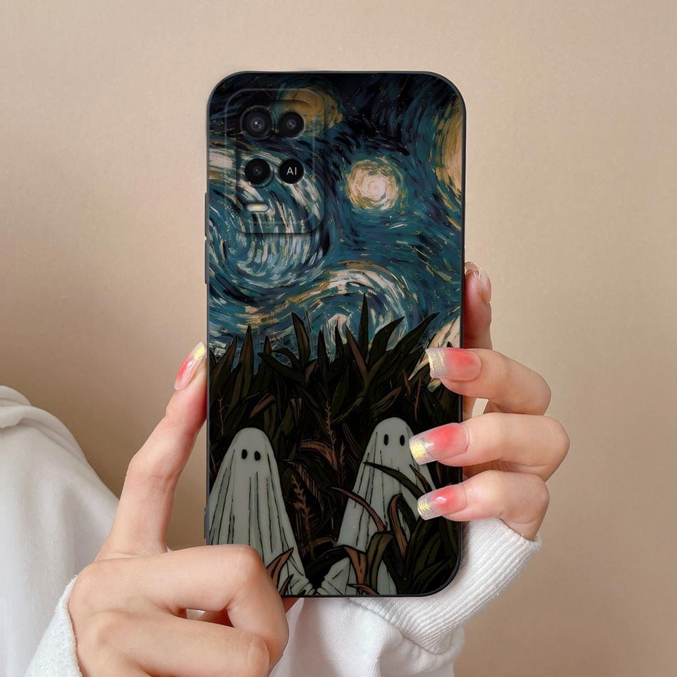 For Oppo A54 A54S Case Simple Cute Design Full Protection Phone Housing For Oppo A 54 4G Back Cover Soft Liquid Silicone Fundas