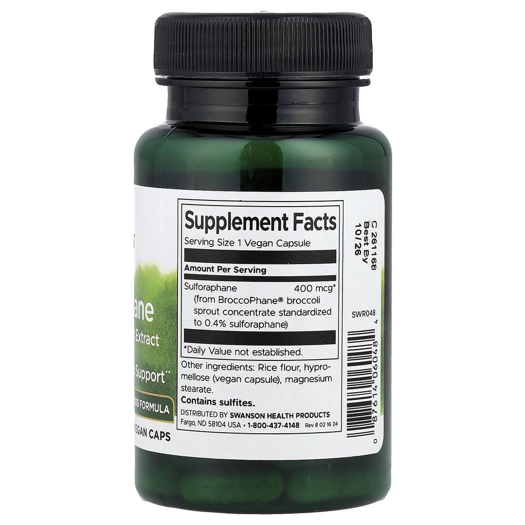Sulforaphane from Broccoli Sprout Extract, 400Mcg, 60 Vegan Capsules