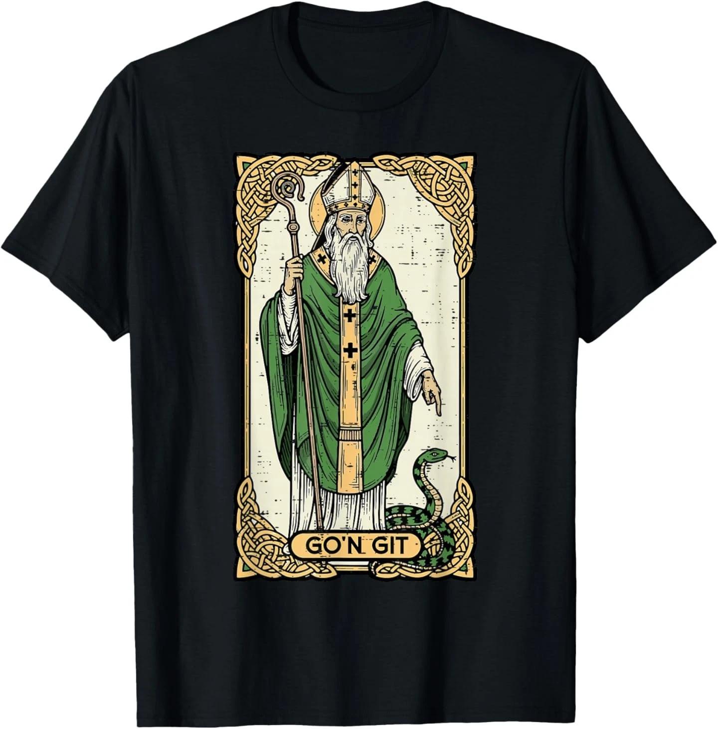 St Patrick Snake Gon Git Card Saint Pattys Men Women T-Shirt M