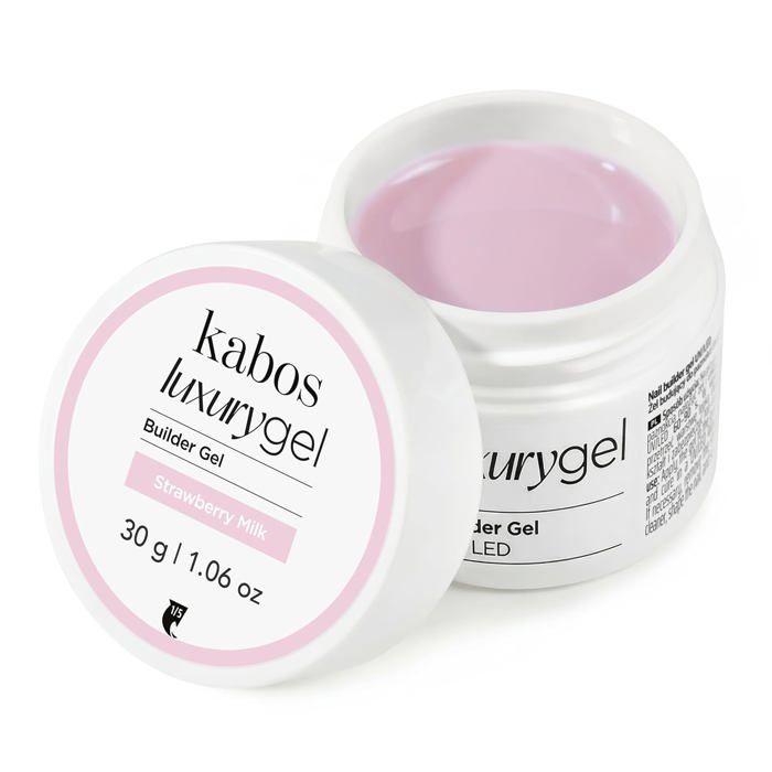 Kabos Luxury Builder Gel UV/LED Gel de construction pour ongles Strawberry Milk 30 g auto-égalisant
