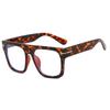 Photochromic Reading Glasses Oversized Square Leopard Print Women Eyeglasses Anti Blue Light Big Frame Computer Eyewear