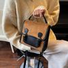 New textured retro backpack women's trend autumn trendy messenger bag fashionable portable small bag