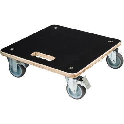 Rolling Plant Stand - NATURE - Square Plant Trolley - Black Wood - 38x38 Cm - Load 250 Kg