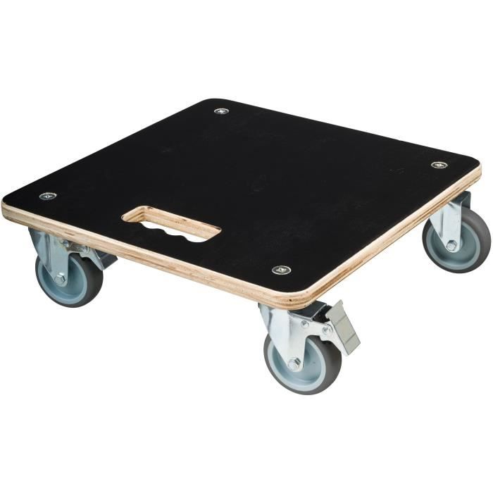 You do it Rollbrett Für Pflanzen - Natur - Quadratischer Pflanzenwagen - Schwarzes Holz - 38x38 Cm - Traglast 250 Kg Schwarz