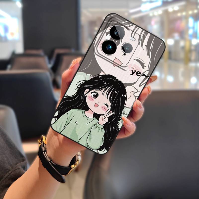 Cartoon Silicone Phone Case For Realme GT7 Pro TPU Shockproof Couple Phone Pouch Anti-dust Full Wrap Soft Case Graffiti