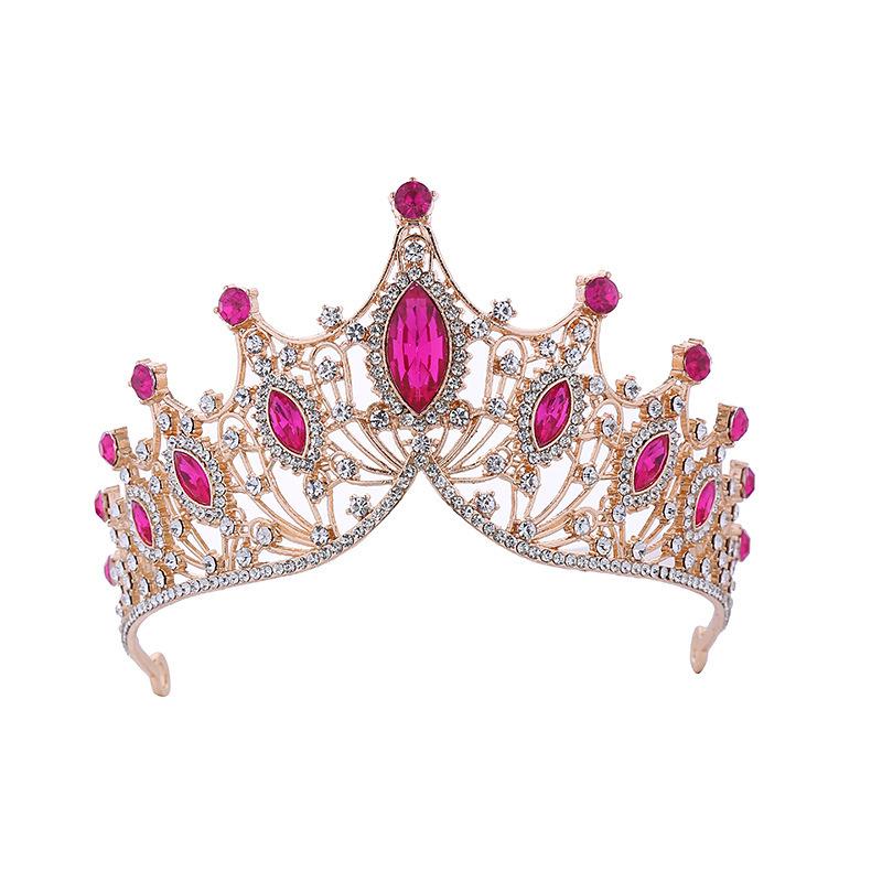 European and American Crown Headwear Wedding Dress and Evening Gown Accessories Retro Baroque Luxurious and Grand Crystal Crown