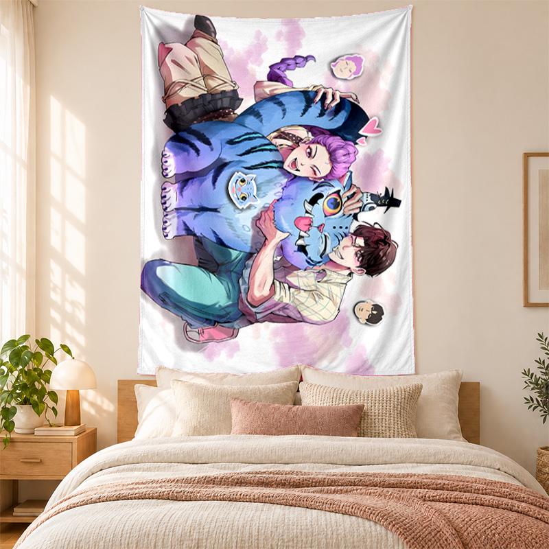 Kpop Demon Hunters Tapestry Highquality for Decorating Living Room Bedroom Dorm Walls Ideal As Bedroom Wallart Orholiday Gift