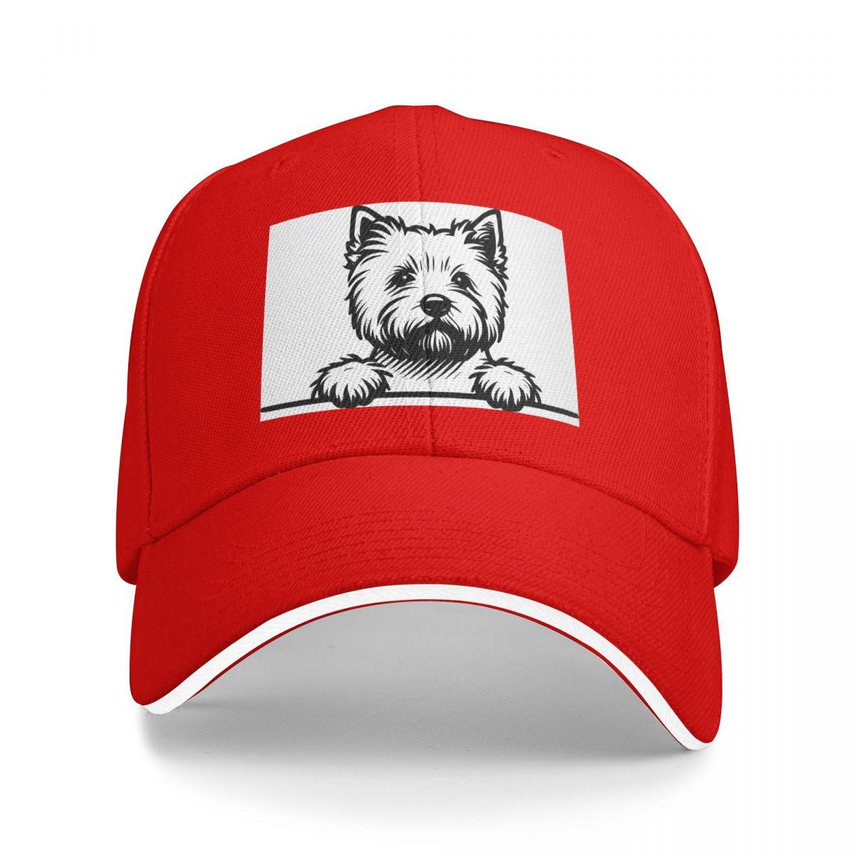 

Peeking Dog West Highland White Terrier Baseball Caps Snapback Baseball Hats Breathable Casual Casquette for Men And Women One Size