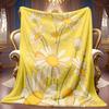 Soft High-Definition Digital Print Daisy Theme Blanket Yellow Floral Design All-Season Cooling Blanket Soft Breathable 100% Polyester Perfect Gift for