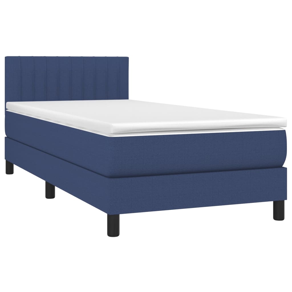 Box Spring Bed with Mattress Blue 80 x 200 cm Fabric