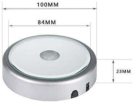 Light-up Coaster [Herbarium-Specific Round Shape (Silver) & USB Cable] Display Figure Light Stage Light Crystal Light Felinas NKLS-3SL&USB