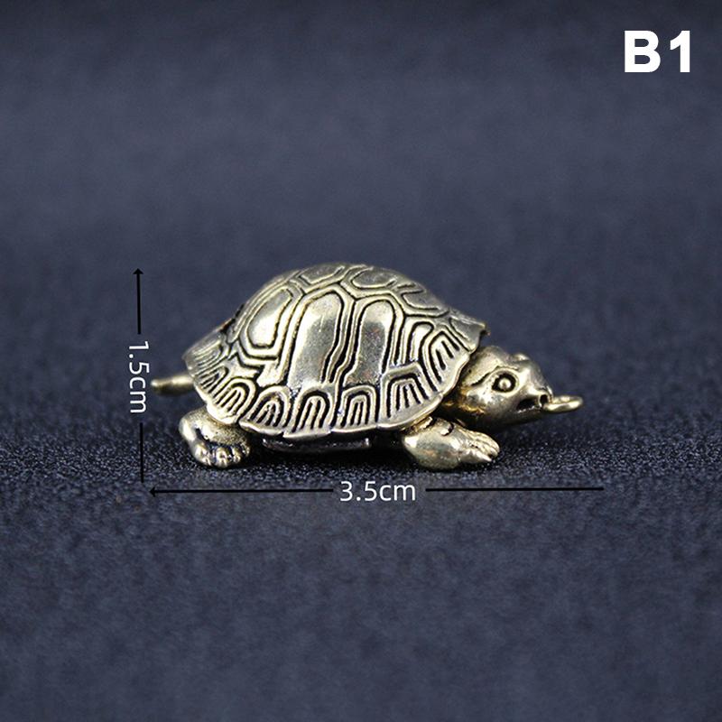 Pure Copper Feng Shui Turtle Statue Antique Brass Tortoise Figurine Lucky Charm Ornament for Home Office Business Place Decor