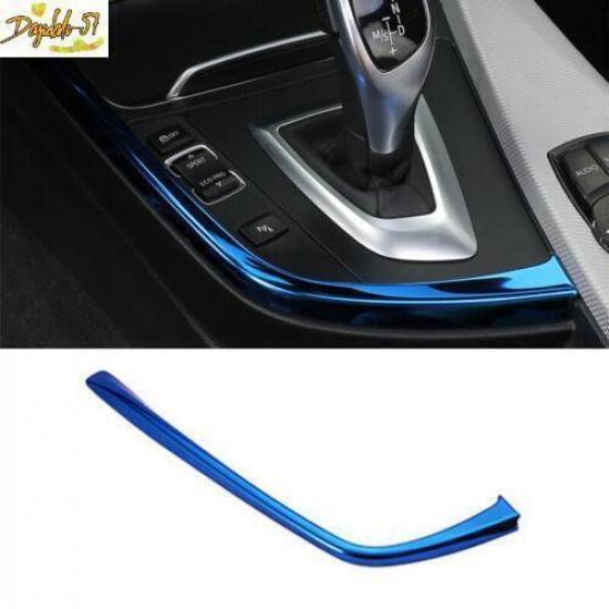 For BMW 3 4 Series GT 2013- Blue Steel Central Console Gear Shift Frame Trim