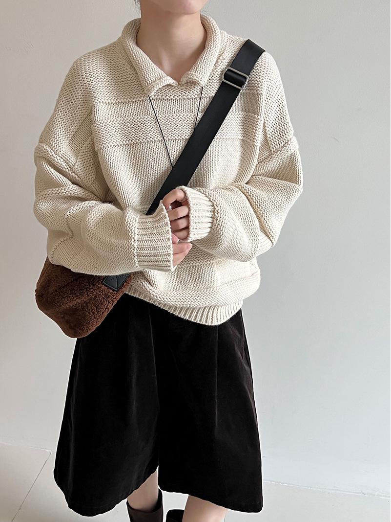 Luxi Chunky Knit Rolled-Neck Sweater - New Korean Autumn Design Versatile Top SS837 One Size 3430₽