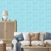 Polynesian Geometric Pattern Celadon Wallpaper 50x1000