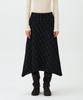 Mais Check Asymmetrical Flared Skirt