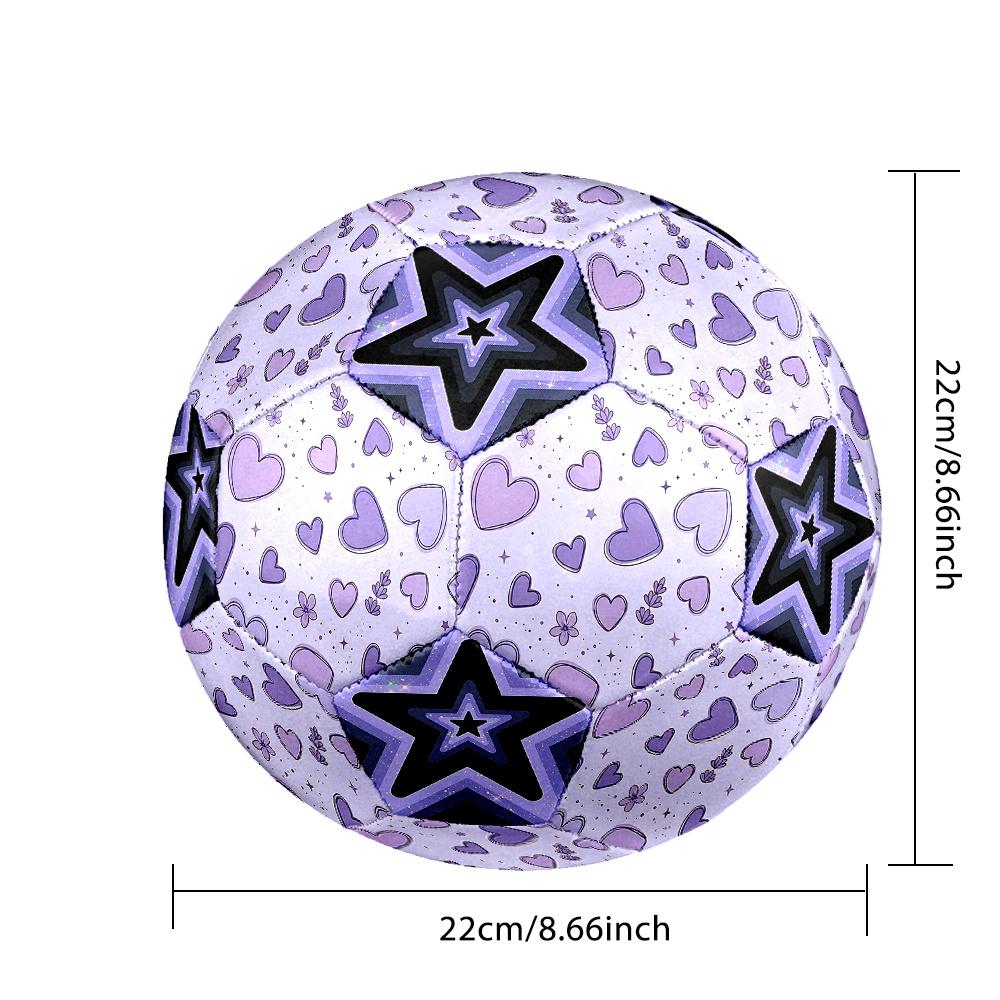 1PC Purple Heart Starry Kaleidoscope Soccer Ball Size 5 Football Machine Sewn Indoor/Outdoor Universal Football A91