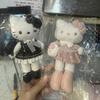 Hello Kitty Series Kawaii Wear Skirt Long Leg Kitty Cat Pendant Stuffed Plush Toy Doll Bag Pendant Keychain Doll Gift