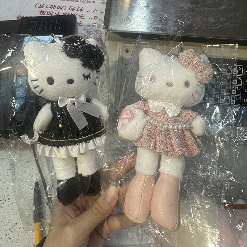 Hello Kitty Series Kawaii Wear Skirt Long Leg Kitty Cat Pendant Stuffed Plush Toy Doll Bag Pendant Keychain Doll Gift