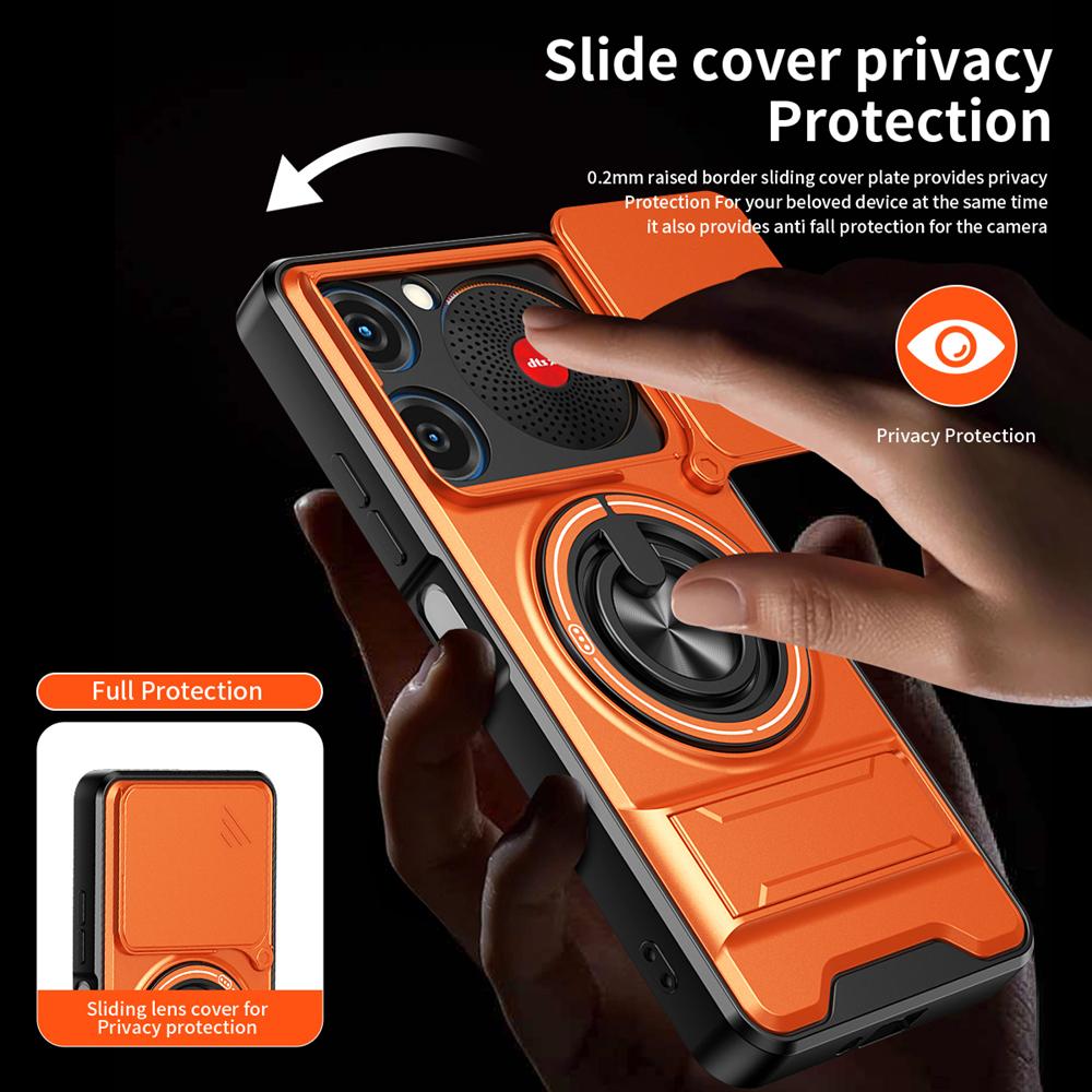 KEYSION Magnetic Phone Case for ZTE nubia Music Slide Camera Protection Upright Kickstand Shockproof Back Cover for Nubia Music