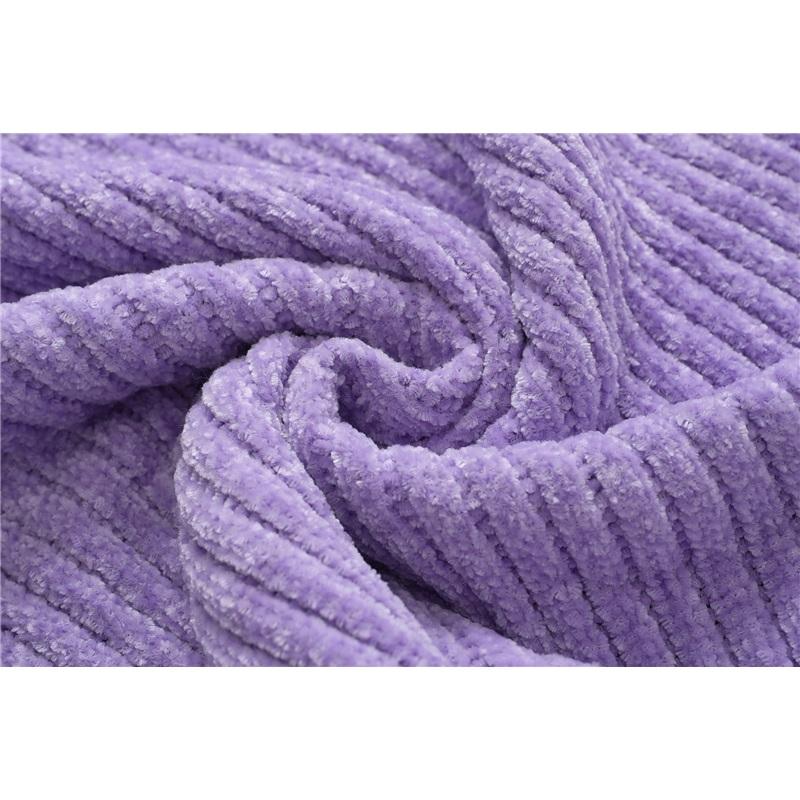 Casual Womens Sweater Autumn Winter Pullover Crew Neck Solid Color Loose Bulb Sleeve Chenille Knit Top