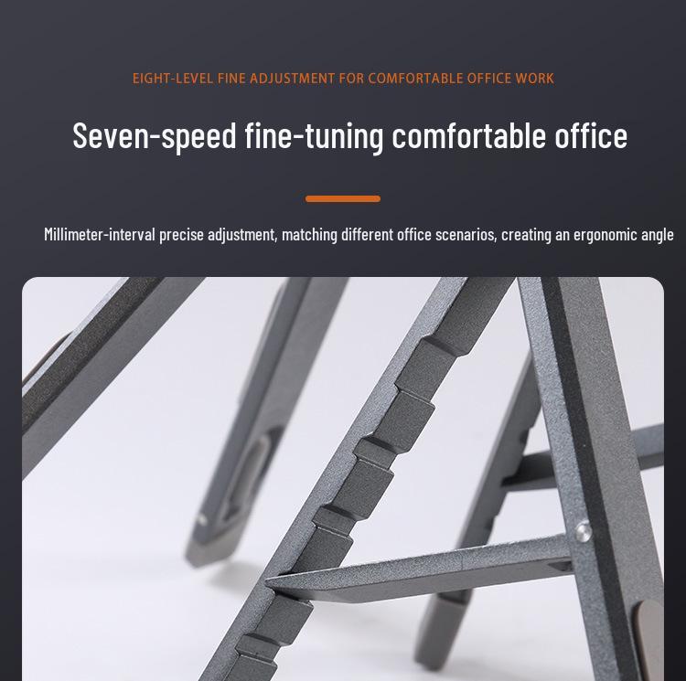 Adjustable Aluminum Laptop Stand with Cooling for Desktop, Phone, and Tablet