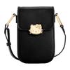New Sanrio Hello Kitty Synthetic Leather Cell Phone Pouch Shoulder Bag Regular Women's Brown/Ecru/Black HHF41141