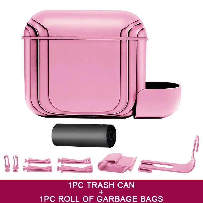 Car Trash Can with Lid Mini Leakproof Vehicle Garbage Can with Trash Bags Compact Design Multipurpose Auto Storage Organizer