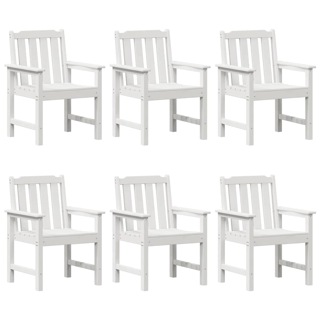 Garden Chair 6 pcs White 65.5 x 59 x 88 cm Polyethylene