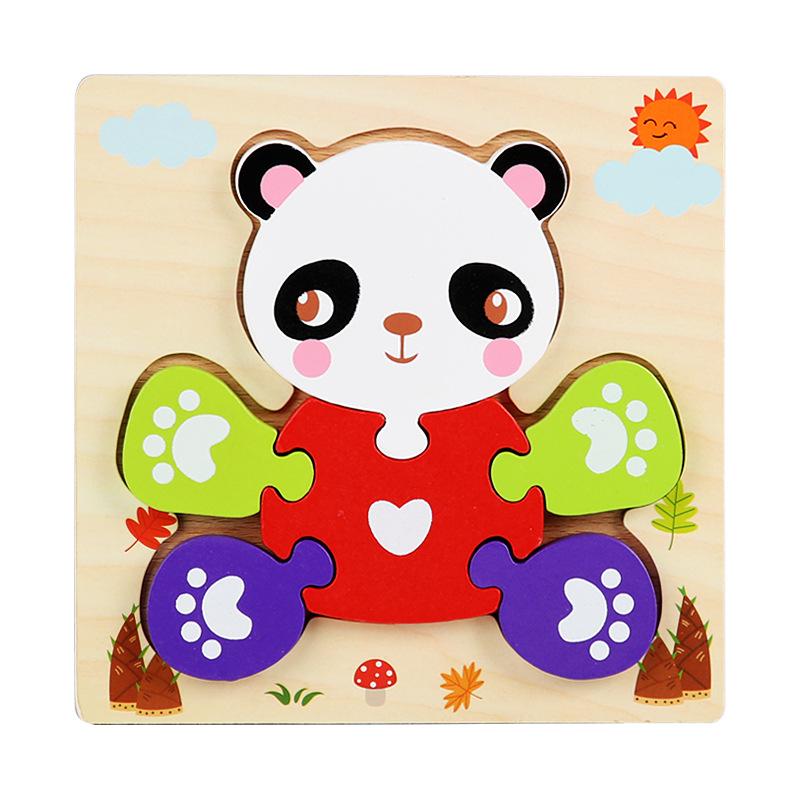 Children's 3D Wooden Animal Puzzle Board - Educational Toy for Early Learning