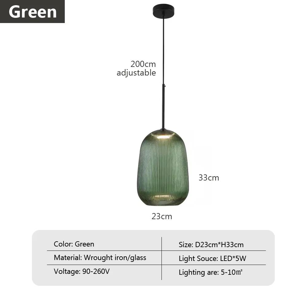 

Средневековый Цветной Стеклянный подвесной светильник Ретро ресторан Креативная гостиная Лампа Простая ночник Светодиодная декоративная люстра Warm light зелёный