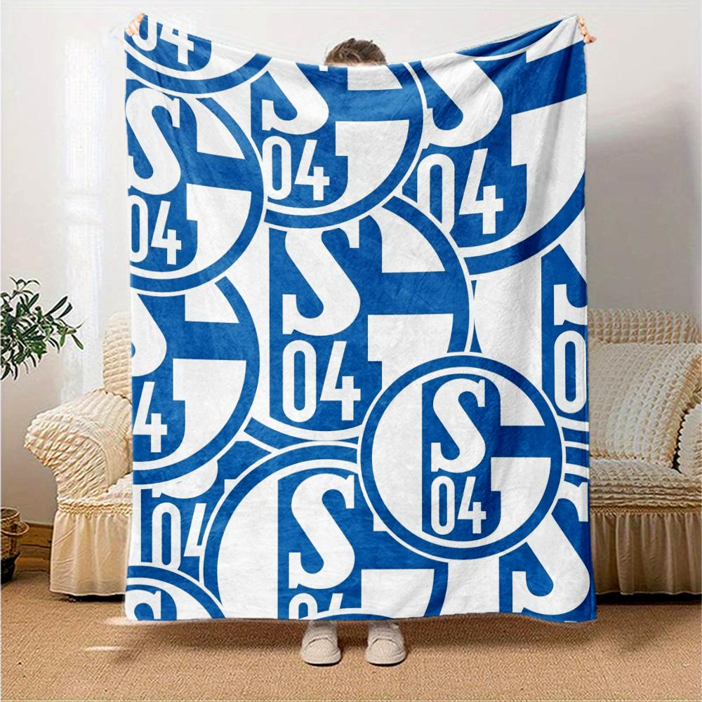 Schalke 04 Printed Flannel Blanket, soft throw for bedroom sofa, washable, Christmas present, great gift.