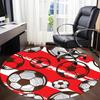 1PC Soccer Balls Pattern Office Round Area Rug, Indoor Mat Suitable ForOffice, Under Office Chairs Bedroom Living Room Home Decor, Room Deco, D086
